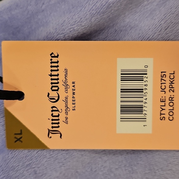 💕JUICY COUTURE💕 2 Pack Velour PJ Short Set 90s Black & Purple Bedazzled XL NWT - Picture 9 of 13